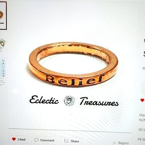 Eclectic Treasures Belief Ring in Gold